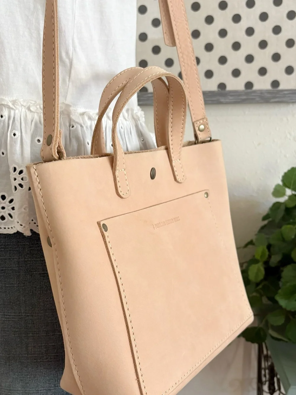 Portland Leather Blush Pink Structured Tote